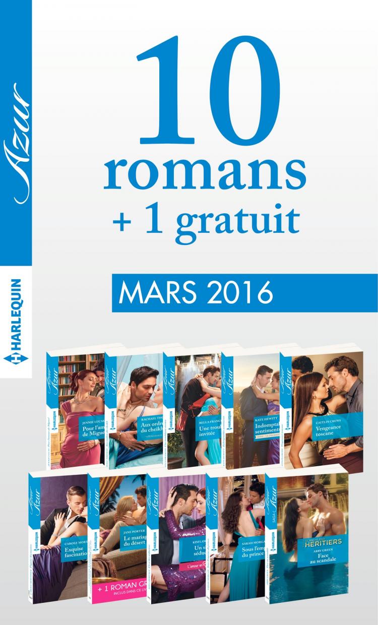 Pack mensuel Azur : 10 romans + 1 gratuit (mars 2016)