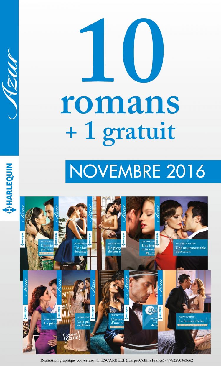 Pack mensuel Azur : 10 romans + 1 gratuit (novembre 2016)