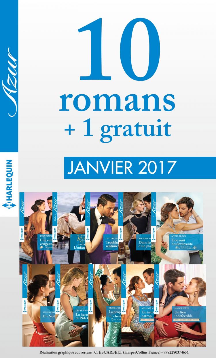 Pack mensuel Azur : 10 romans + 1 gratuit (janvier 2017)