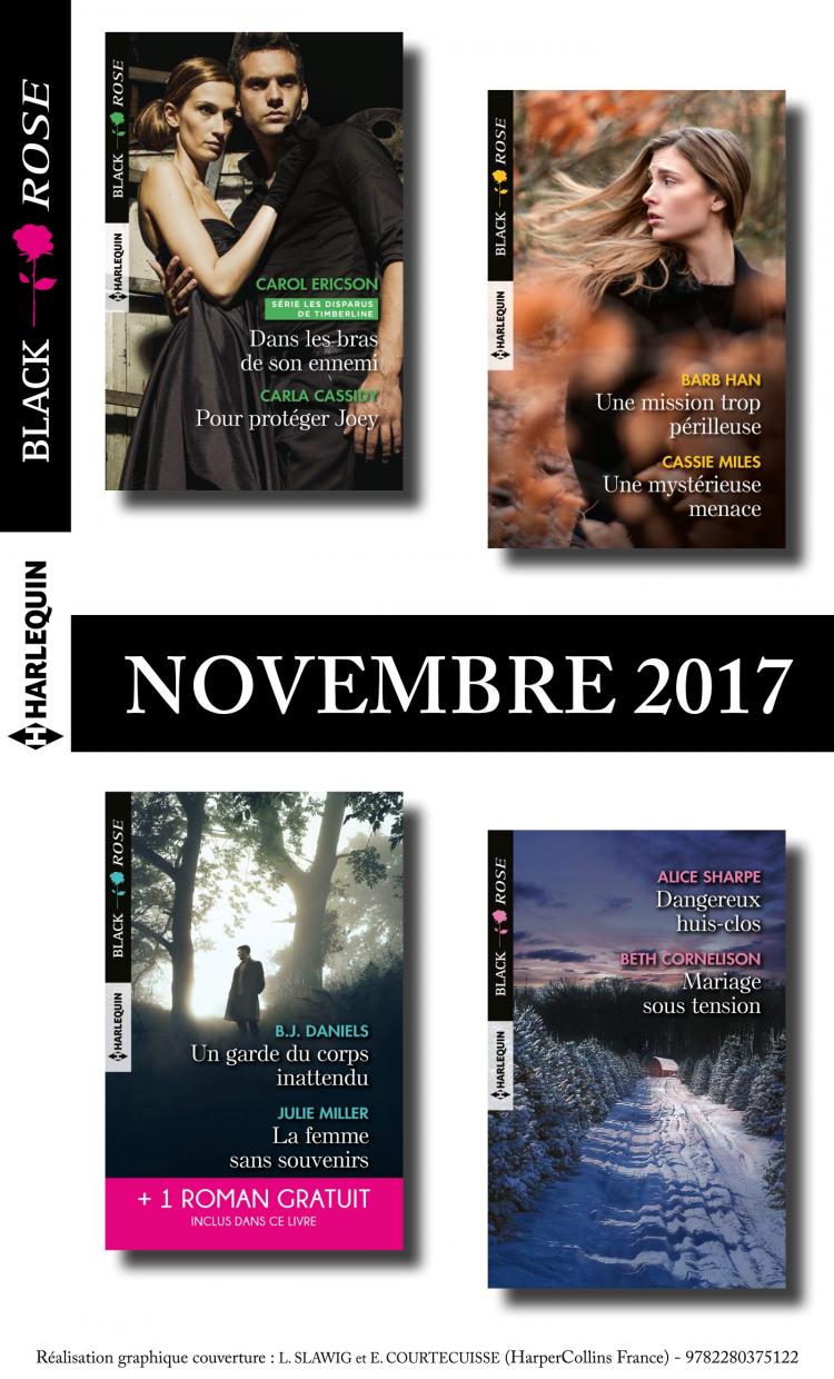 Pack mensuel Black Rose : 8 romans + 1 gratuit (novembre 2017)