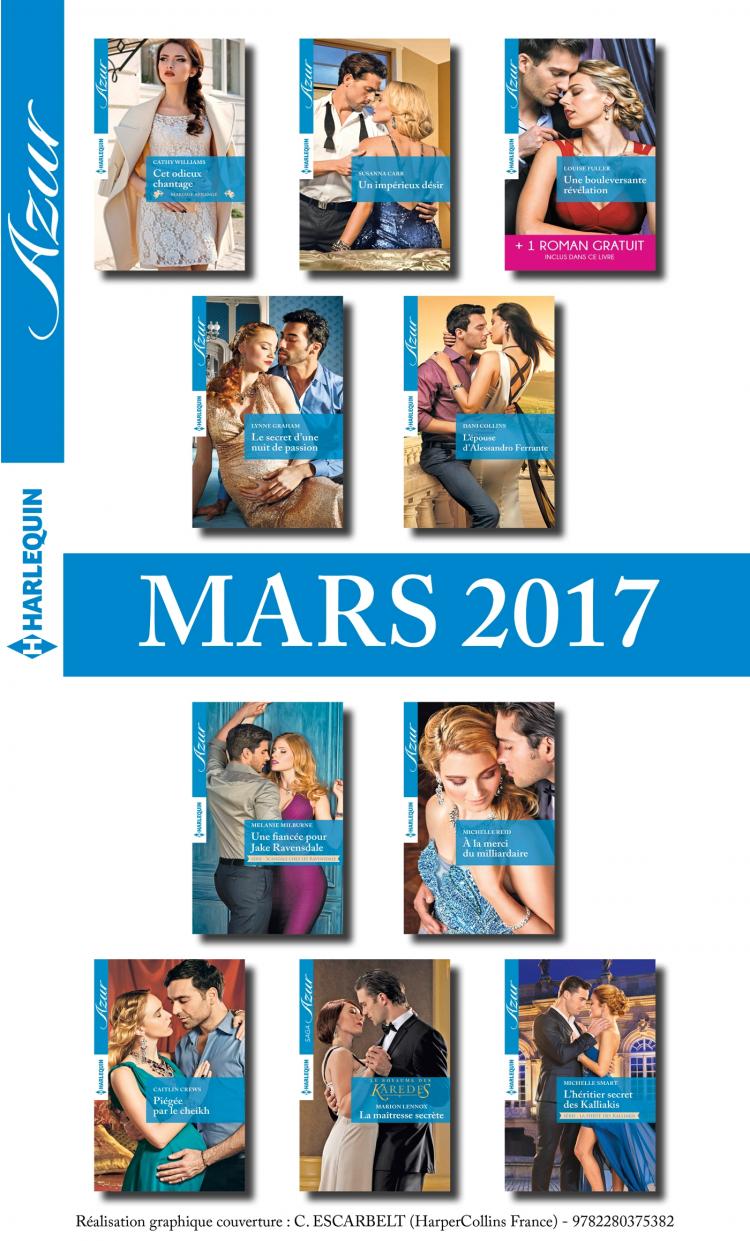 Pack mensuel Azur : 10 romans + 1 gratuit (mars 2017)