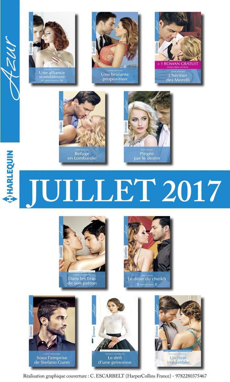 Pack mensuel Azur : 10 romans + 1 gratuit (juillet 2017)