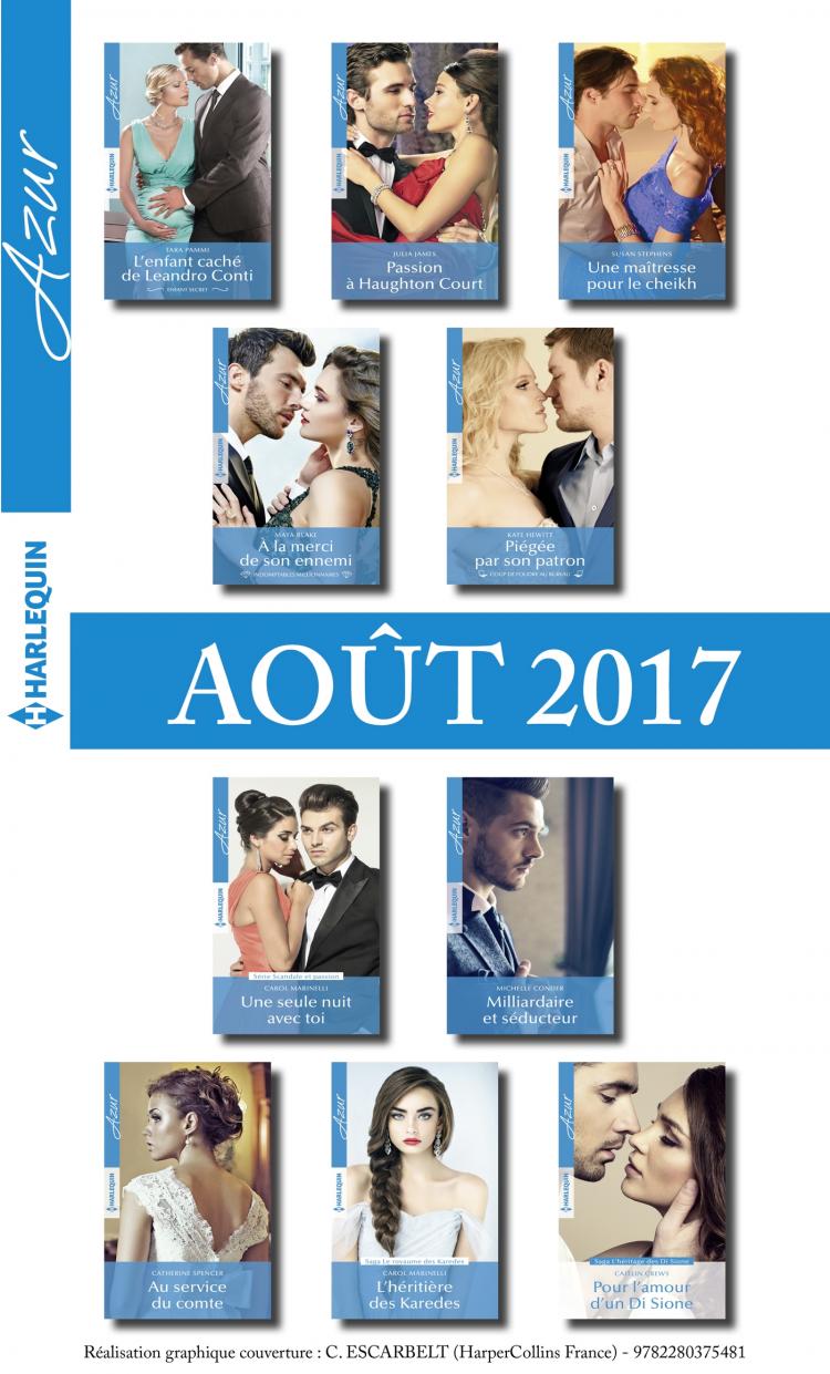 Pack mensuel Azur : 10 romans + 1 gratuit (août 2017)