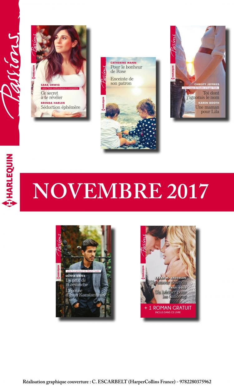 Pack mensuel Passions : 10 romans + 1 gratuit (novembre 2017)