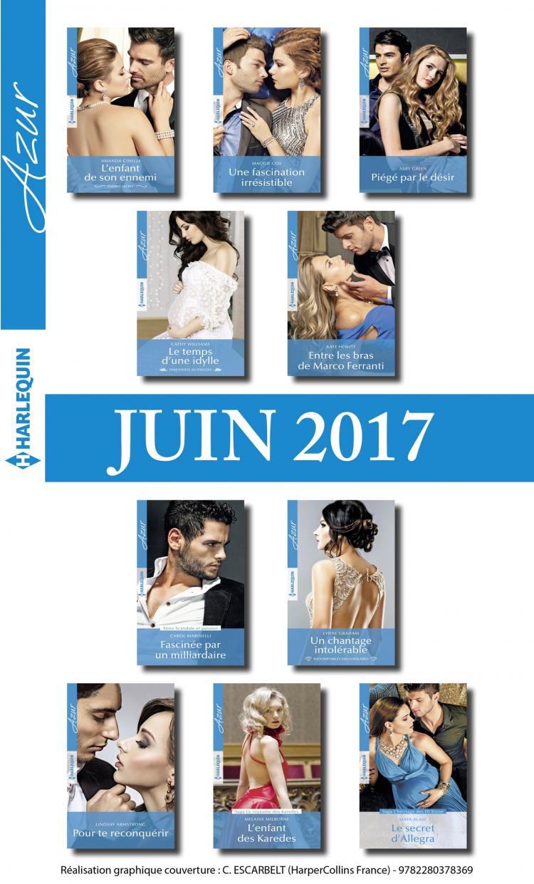 Pack mensuel Azur : 10 romans + 1 gratuit (juin 2017)