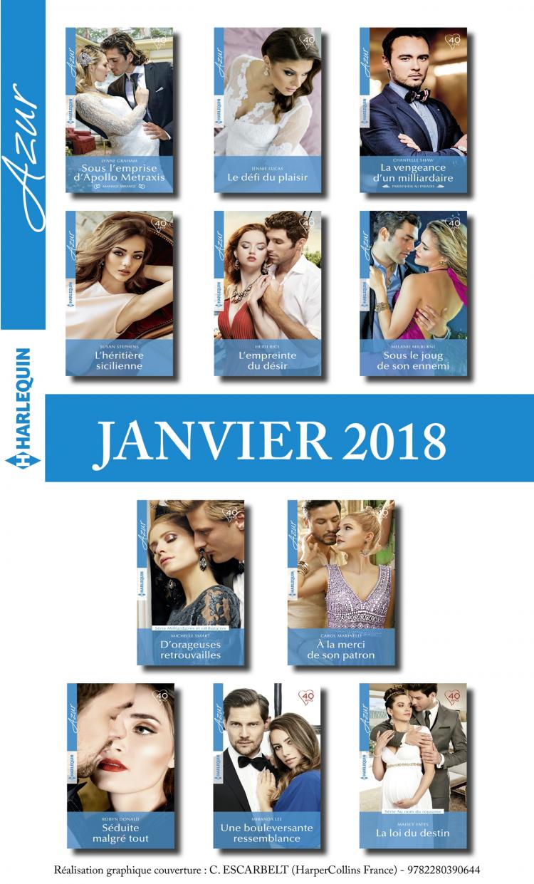 Pack mensuel Azur : 11 romans + 1 gratuit (janvier 2018)