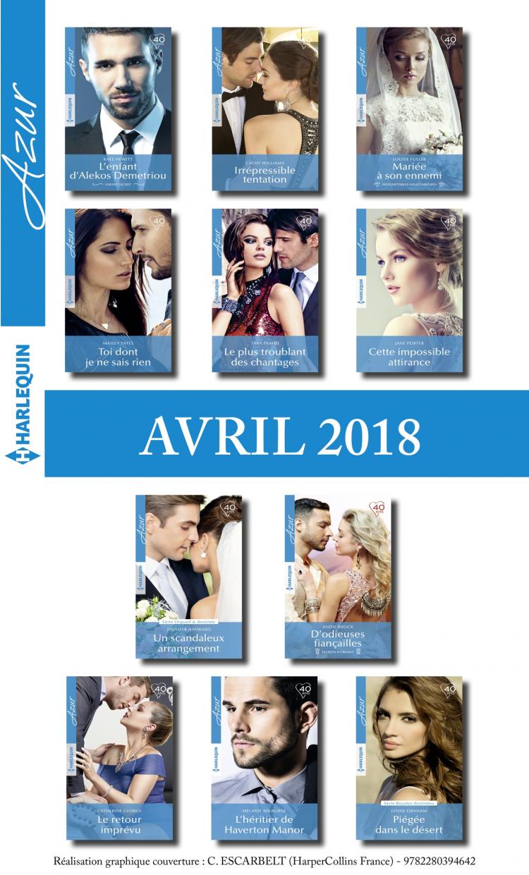 Pack mensuel Azur : 11 romans + 1 gratuit (avril 2018)