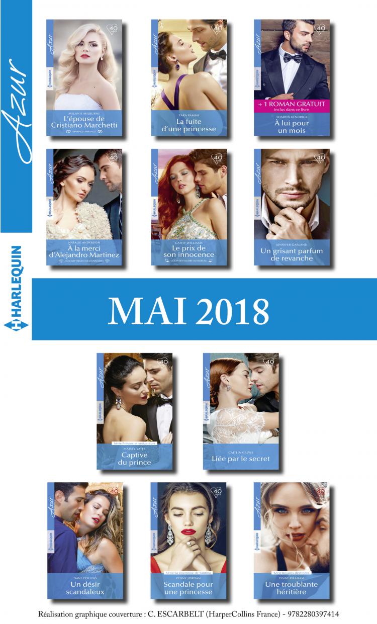 Pack mensuel Azur : 11 romans + 1 gratuit (mai 2018)