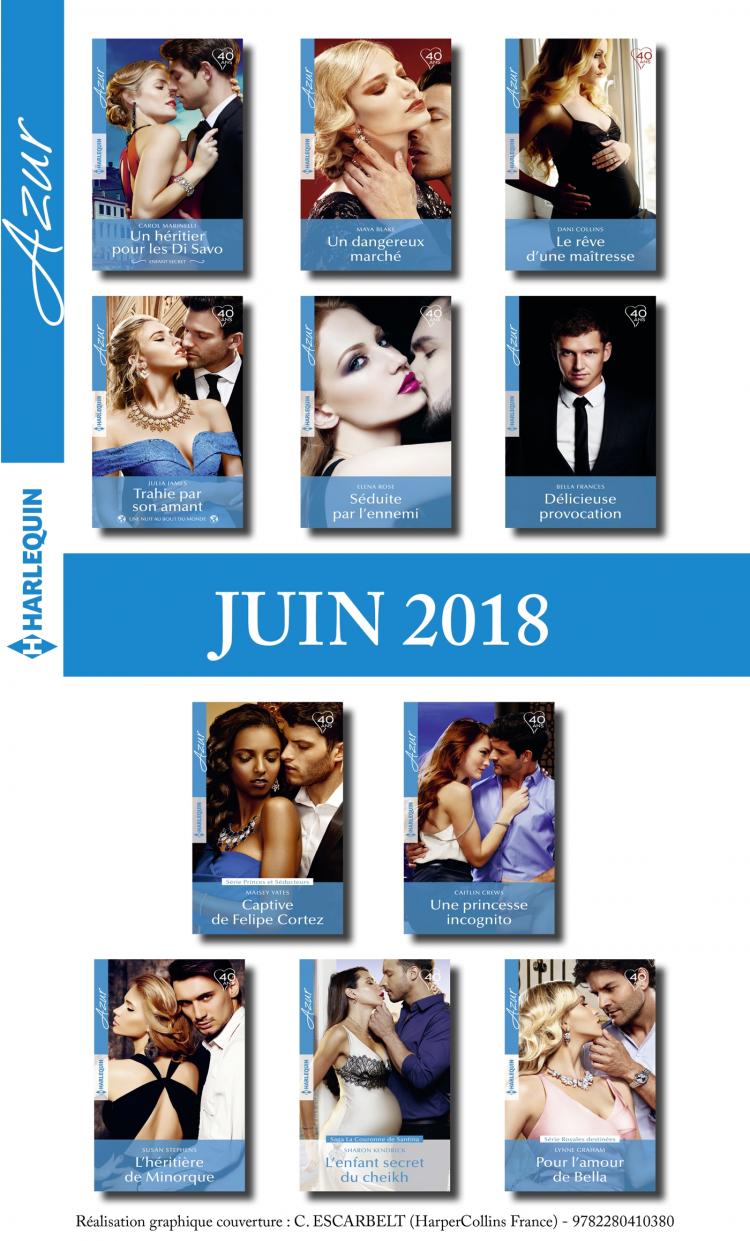 Pack mensuel Azur : 11 romans + 1 gratuit (juin 2018)