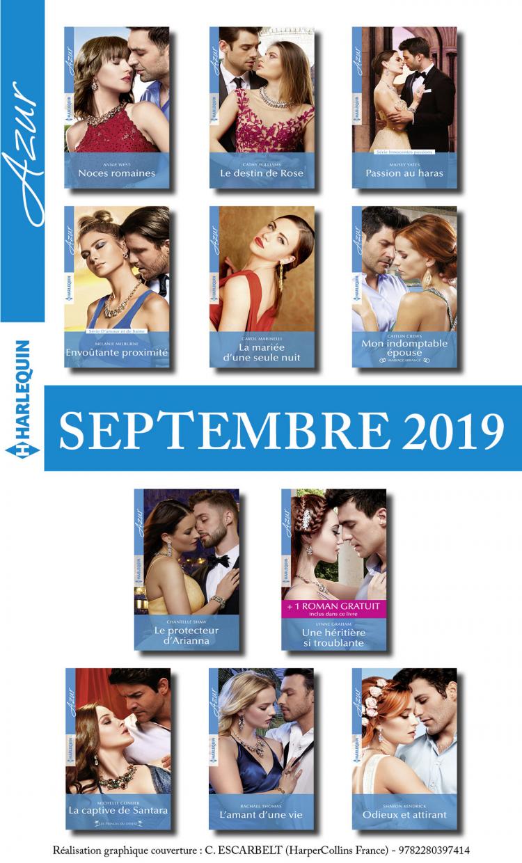 Pack mensuel Azur : 11 romans + 1 gratuit (septembre 2019)