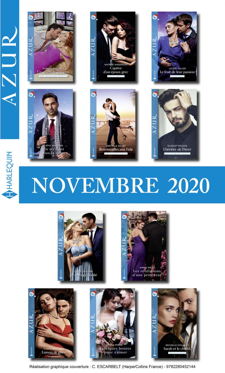 Pack mensuel Azur : 11 romans (Novembre 2020)
