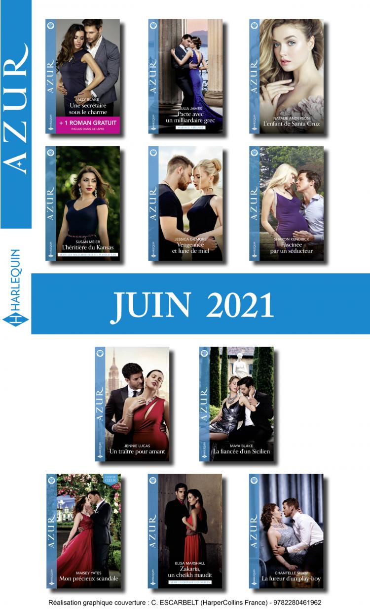 Pack mensuel Azur : 11 romans + 1 gratuit (Juin 2021)