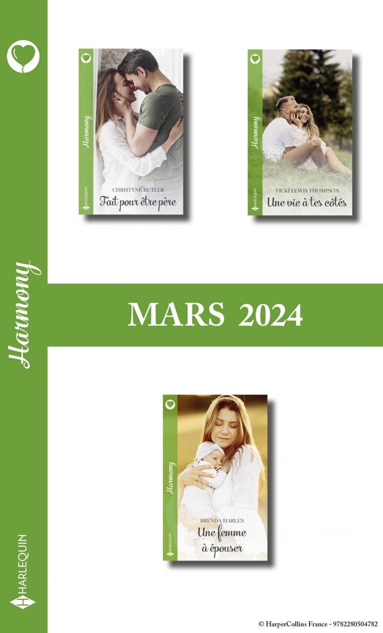 Pack mensuel Harmony - 3 romans (Mars 2024)