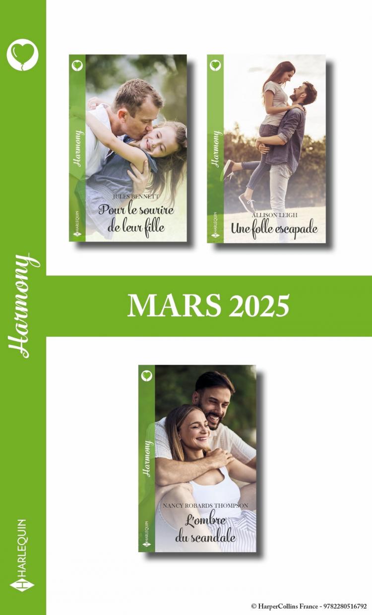 Pack mensuel Harmony - 3 romans (Mars 2025)