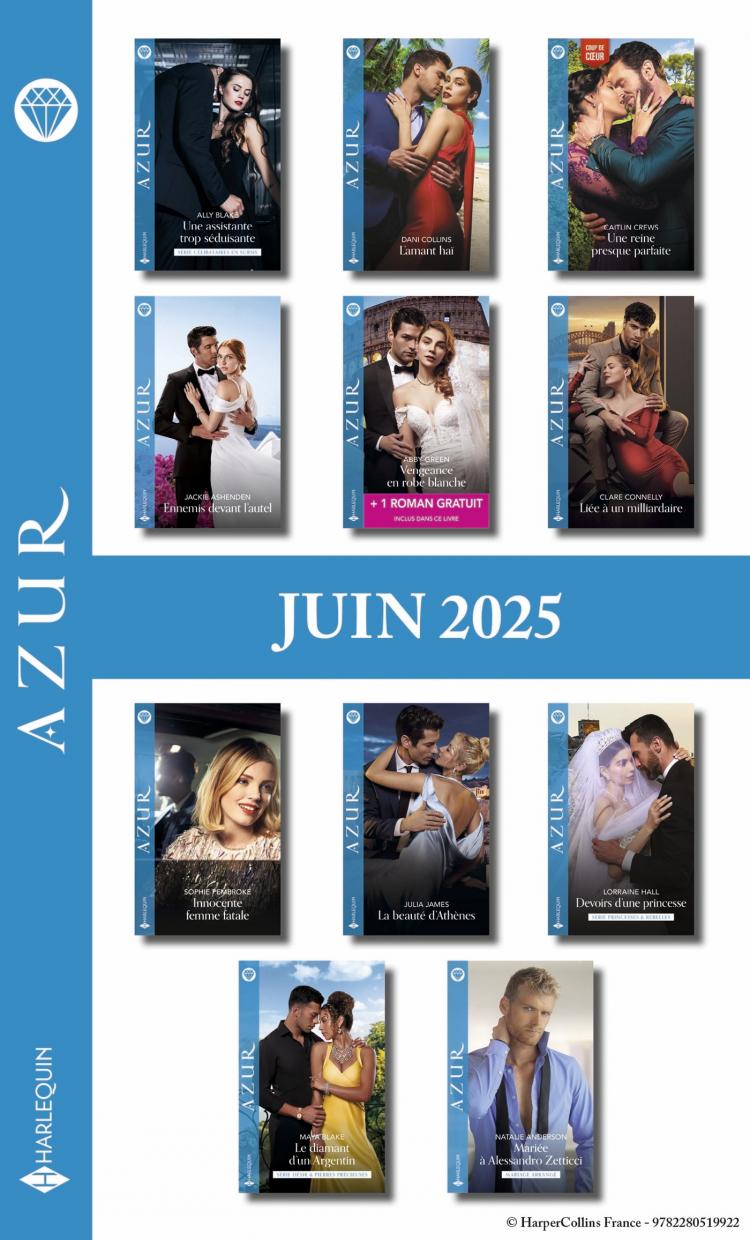Pack mensuel Azur - 11 romans + 1 gratuit (Juin 2025)